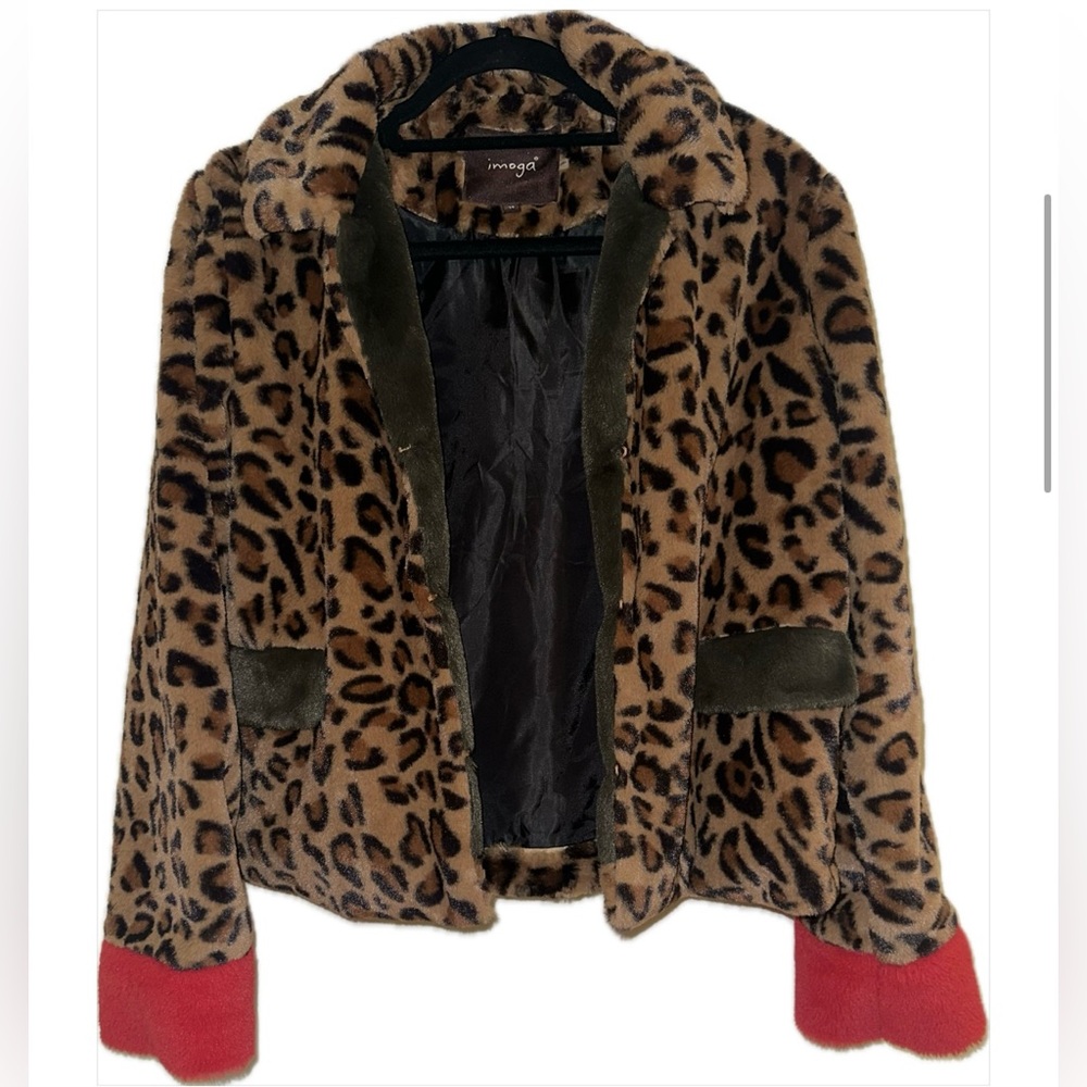 Kids Imoga Leopard Print Faux Fur Jacket